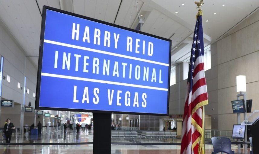 Harry Reid Airport Passengers Cope with High Winds Causing Flight Delays